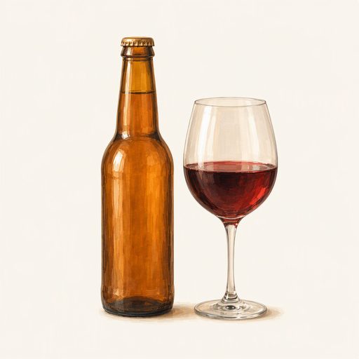 Illustration: øl og vin
